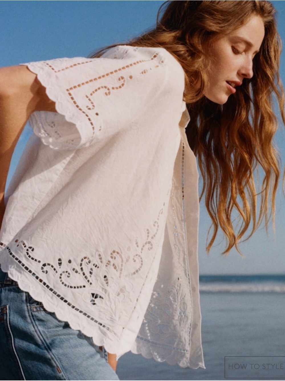 MADEWELL Small cotton  Eyelet Boxy button up shirt $99